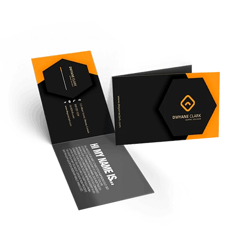 Premium folded business cards with pantone (PMS) colour printing