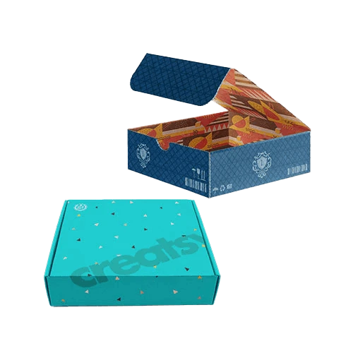 Both side colourful printed, branded e-commerce boxes with corporate logo and colours