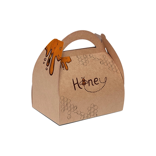 Eco-friendly gable box with full colour printing on kraft card
